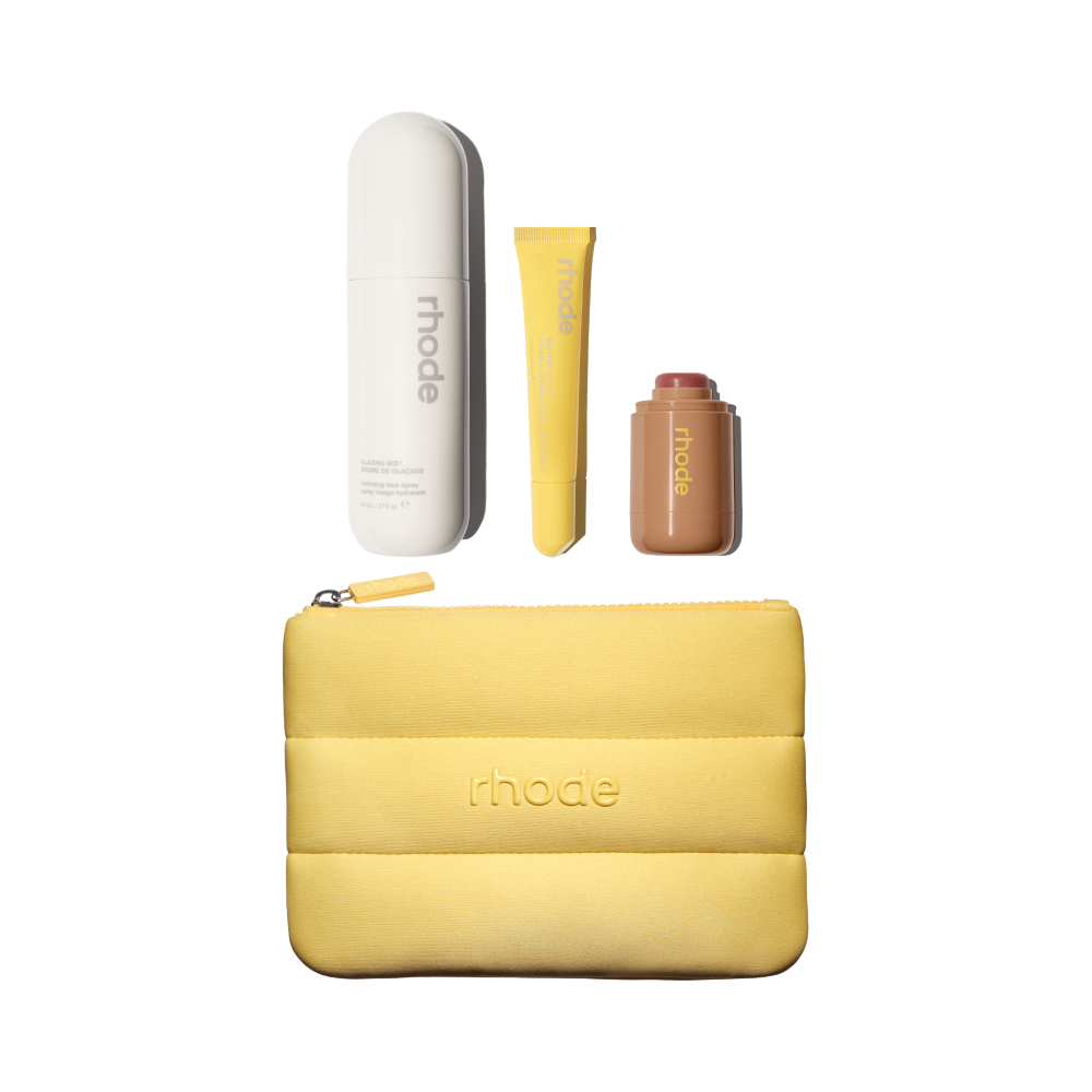 yellow bubble bag, glazing mist, lemontini plt, pocket blush tan line